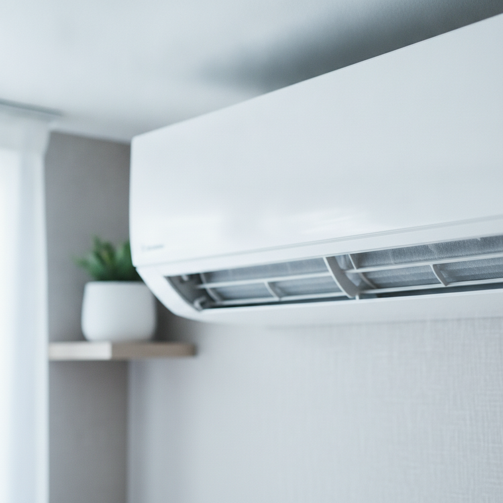 close up of an ac system at home - no face